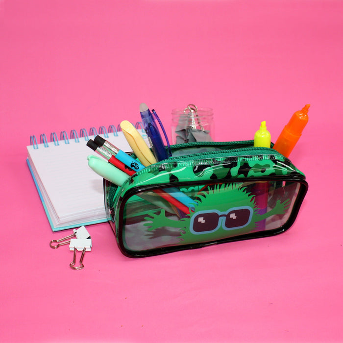 Green PVC Pencil Case & Cosmetic Bag