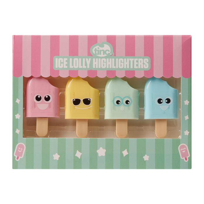 Set of 4 Ice Lolly Shaped Highlighters