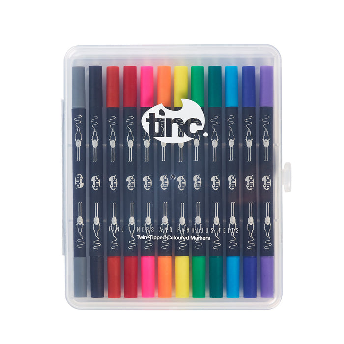 Tinc Duo Tipped Fineliner and Felt Tips Pens for Kids