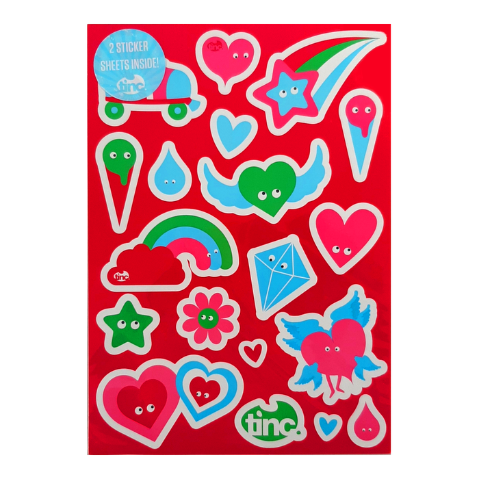 Hearts Sticker Sheet - Pink