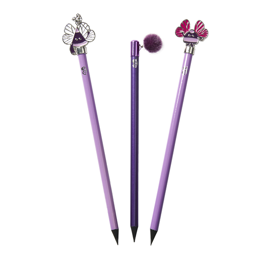 3 Topper Pencils - Purple - Tinc