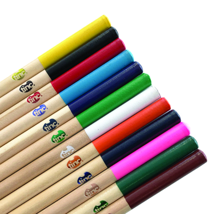 Tinc Kids Colouring Pencils Pack of 12 Wooden Pencil Set