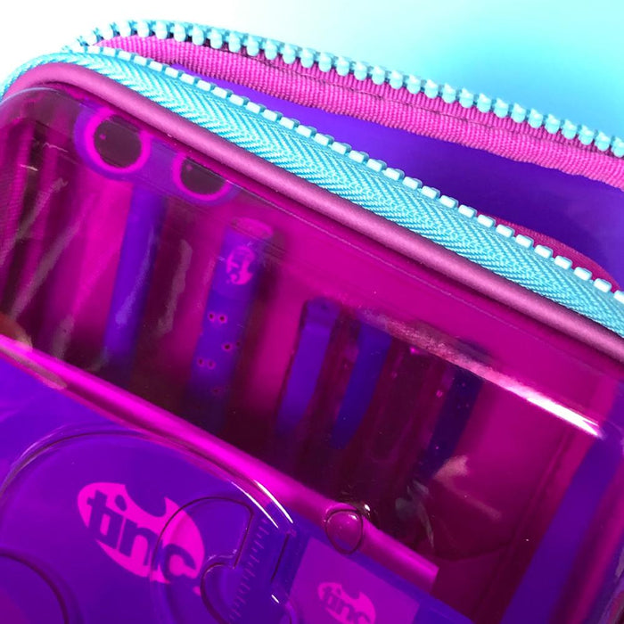 Transparent Hardtop Pencil Case - Purple - Tinc