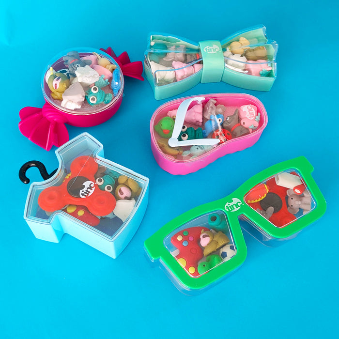 Flip Flop Eraser Tub- 10 Assorted Animal Erasers