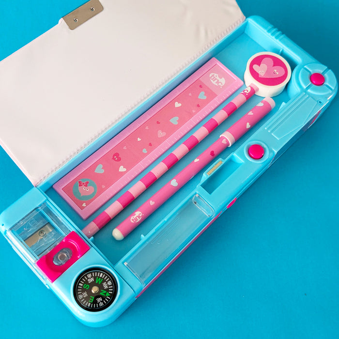 Hearts Filled Compartment Pencil Case