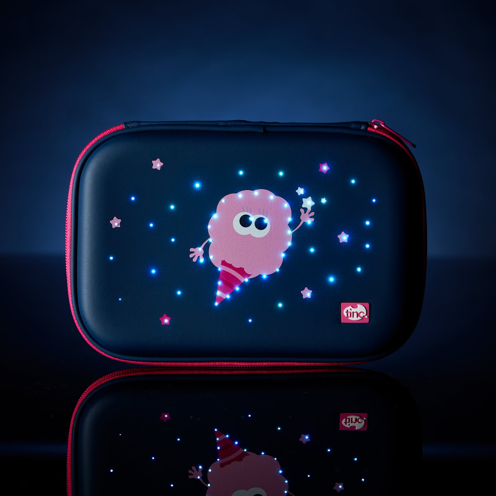 Navy Flossie Light Up Hard Top Pencil Case