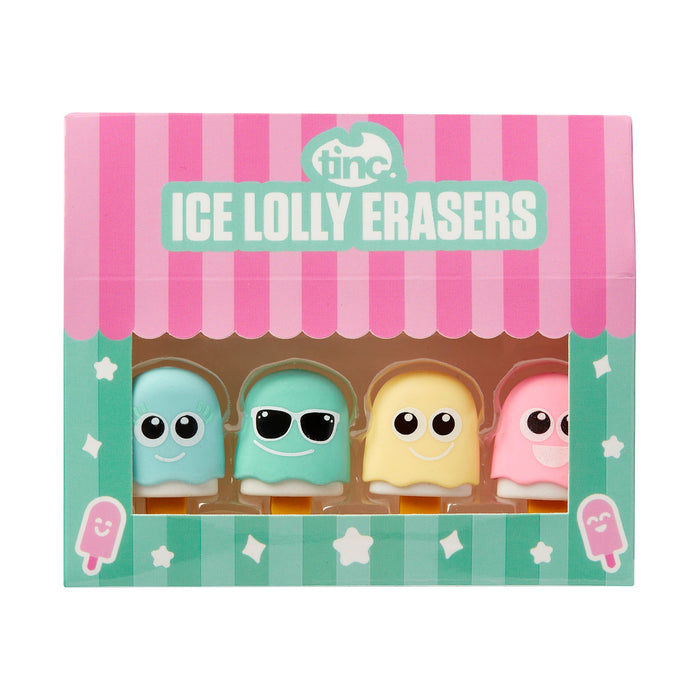 Set of 4 Ice Lolly Erasers