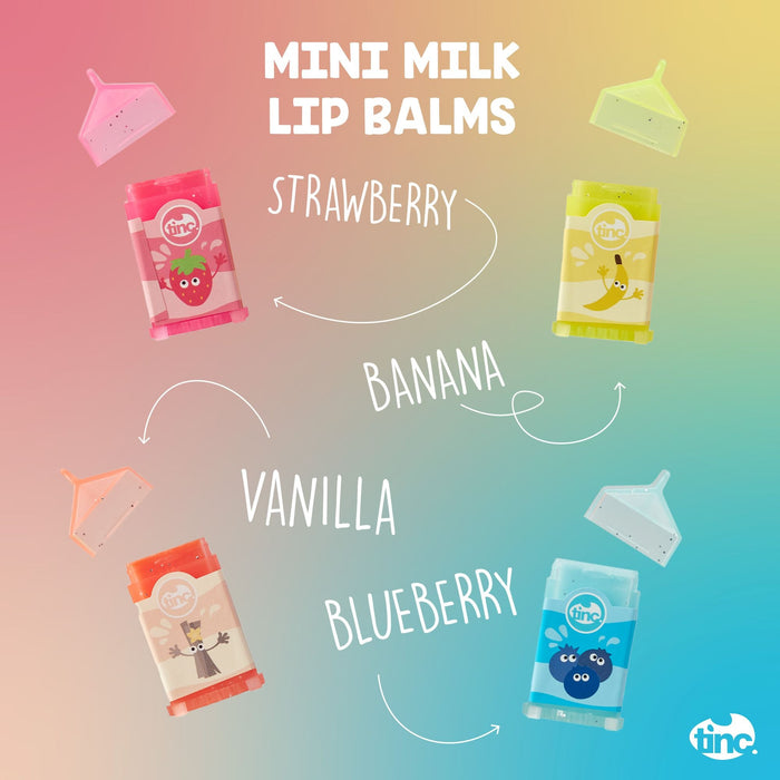 Set Of 4 Mini Milk Scented Lip Balms
