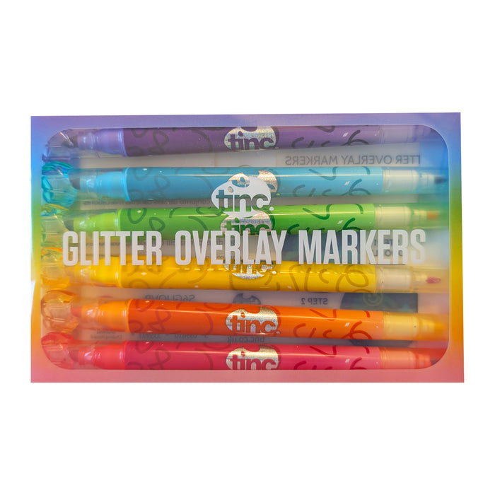Set of 6 Glitter Overlay Markers