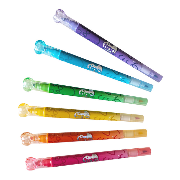Set of 6 Glitter Overlay Markers