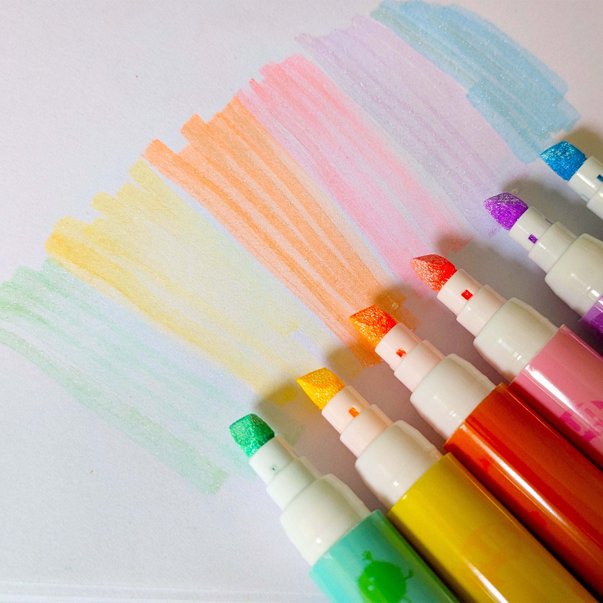 Set of 6 Metallic Highlighters & Roller Pens