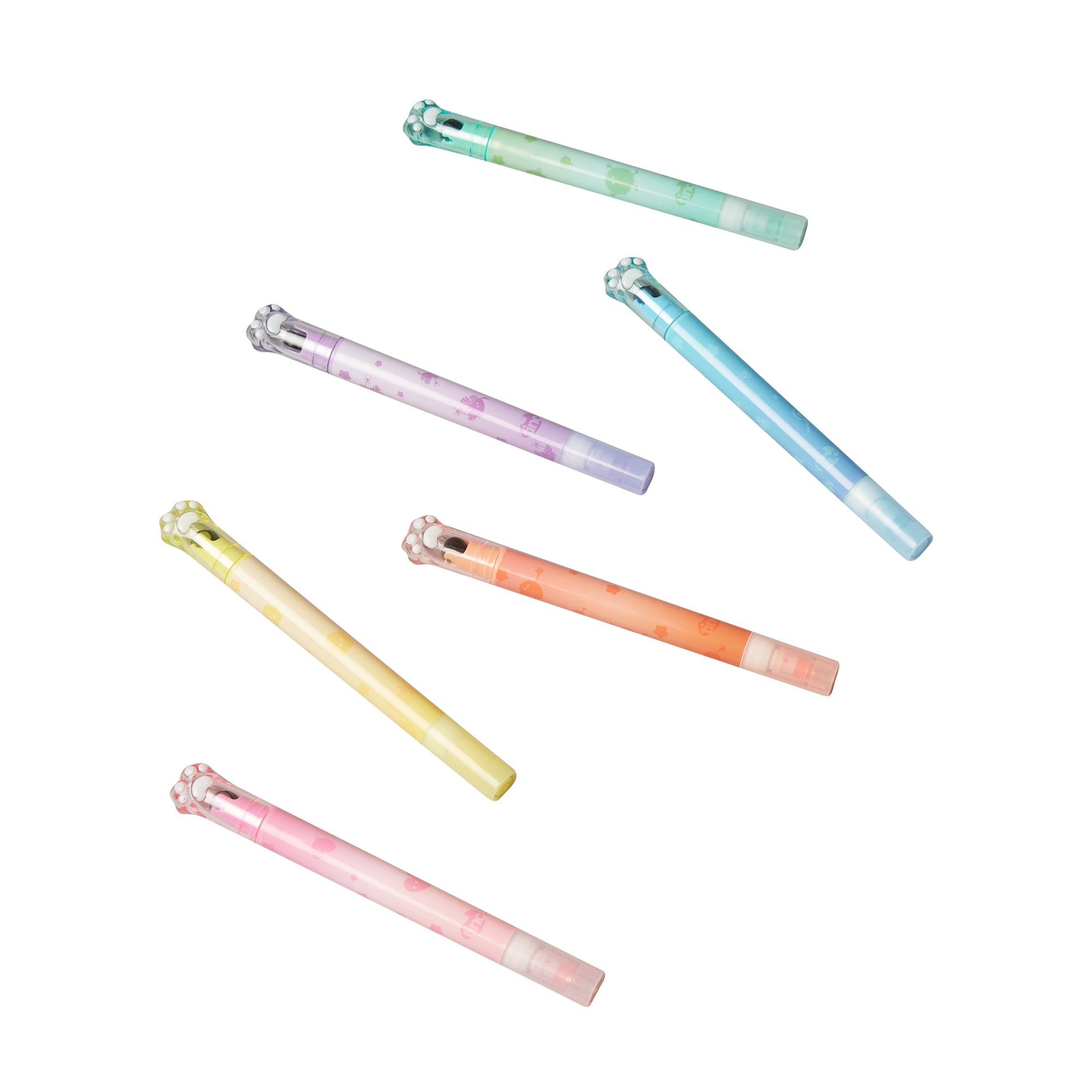 Set of 6 Metallic Highlighters & Roller Pens