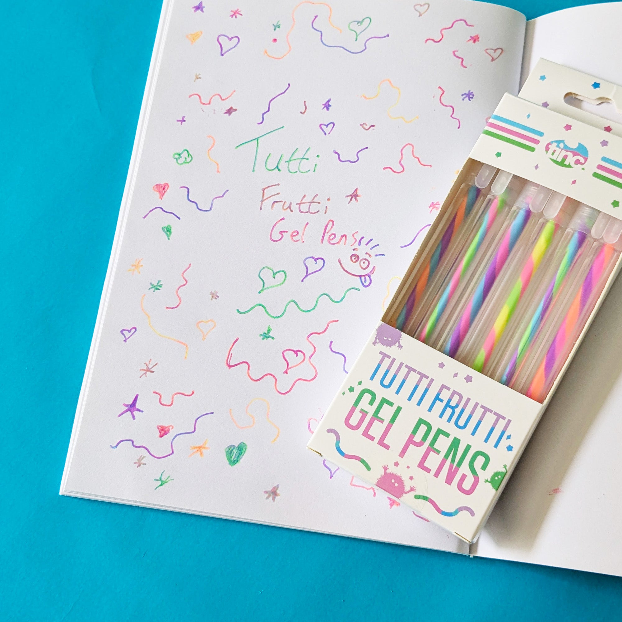 Set of 6 Tutti Frutti Gel Pens