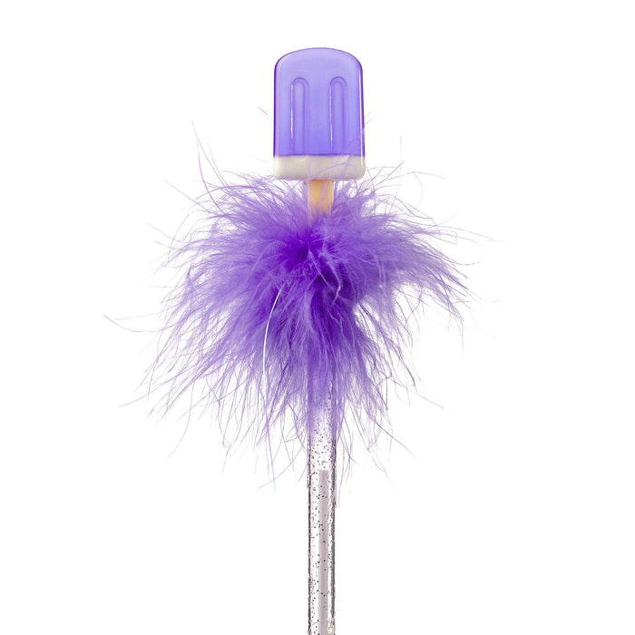 Ice Lolly Feather Pen - Purple