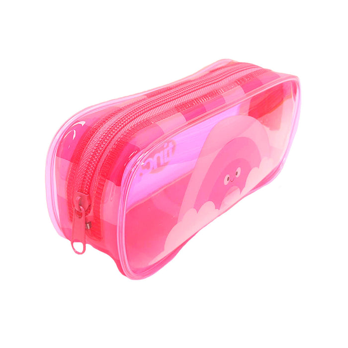 Pink PVC Pencil Case & Cosmetic Bag