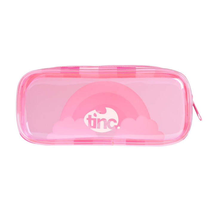 Pink PVC Pencil Case & Cosmetic Bag