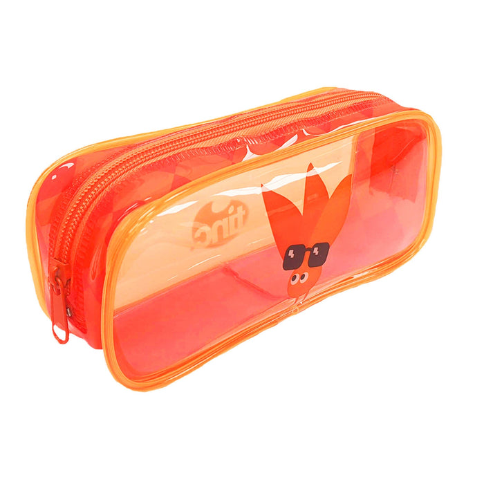 Orange PVC Pencil Case & Cosmetic Bag
