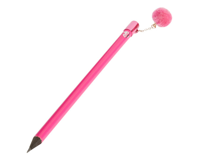Pom Pom Charm Pencil - Pink